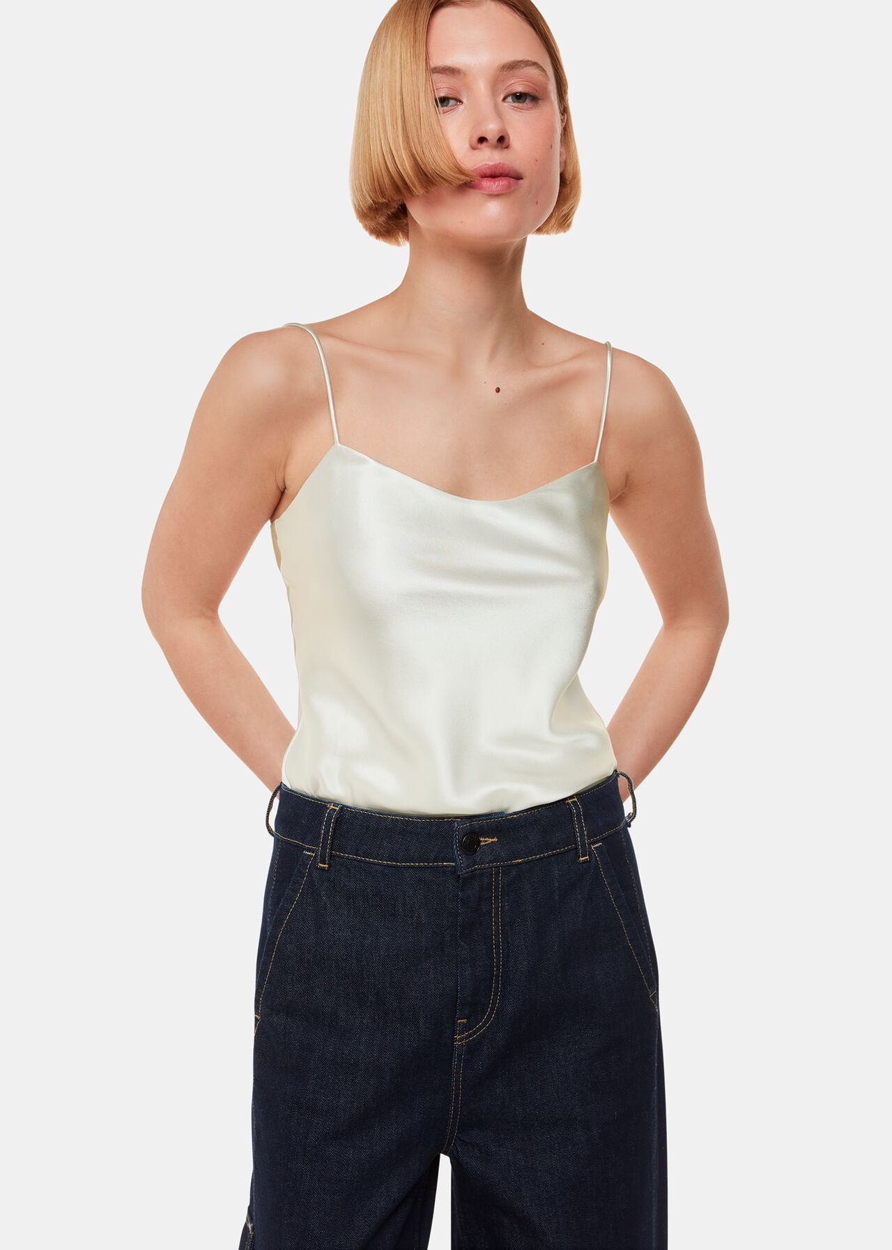 Silver Silk Cami Top, WHISTLES