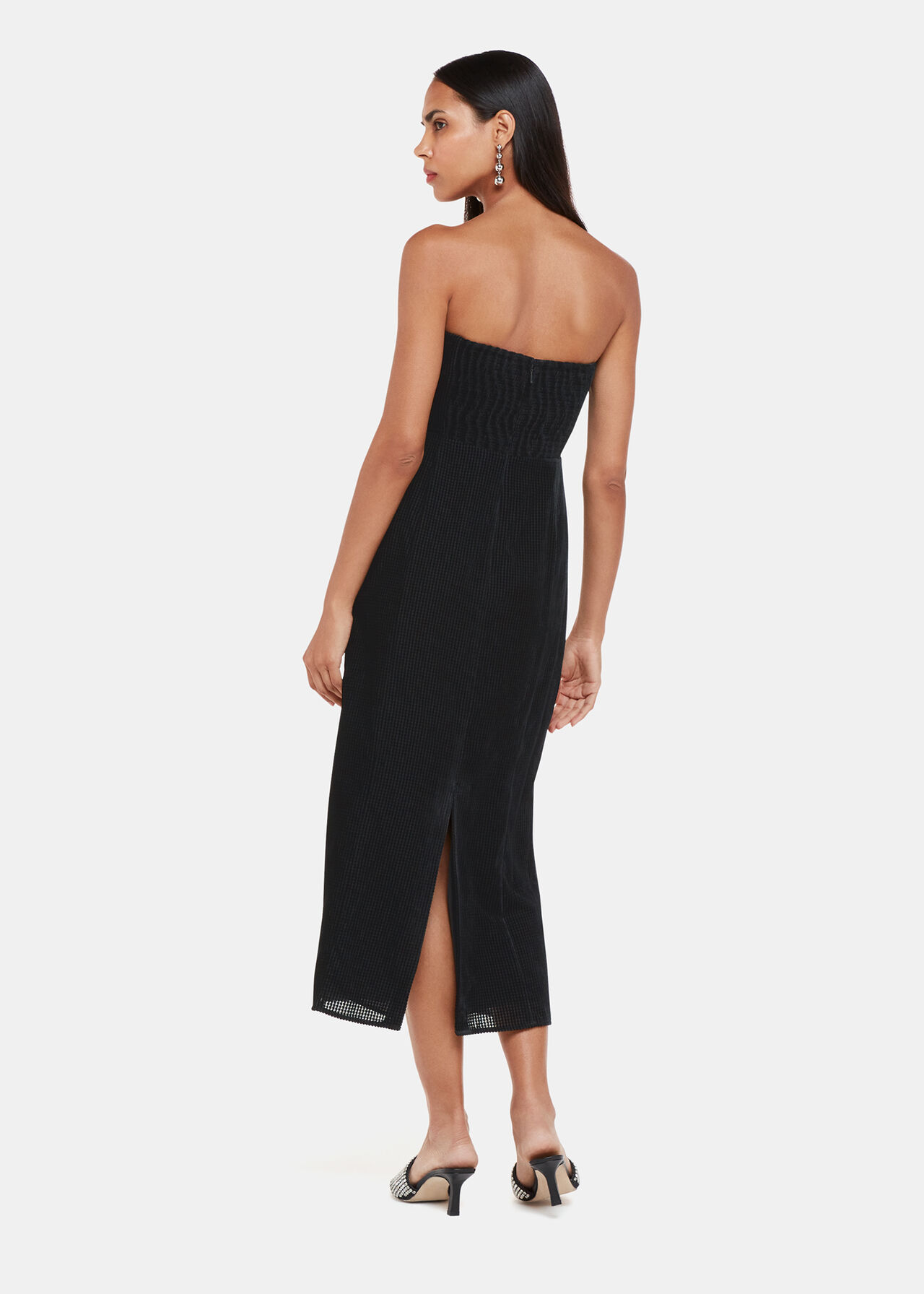 Bandeau Burnout Velvet Dress