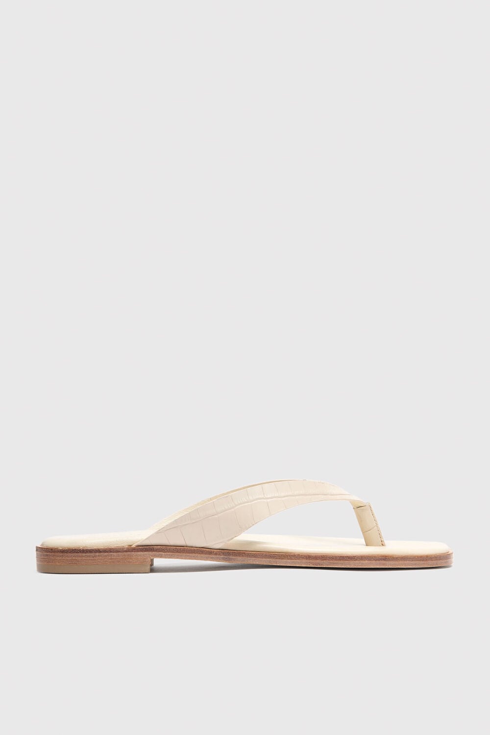 White Croc Embossed Flip Flop