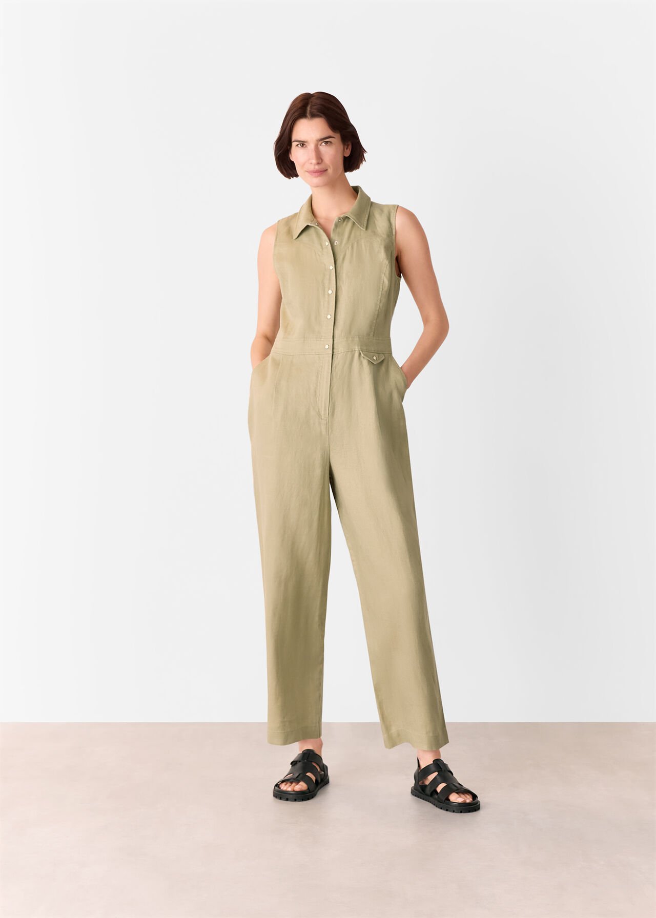 Ellis Western Linen Jumpsuit