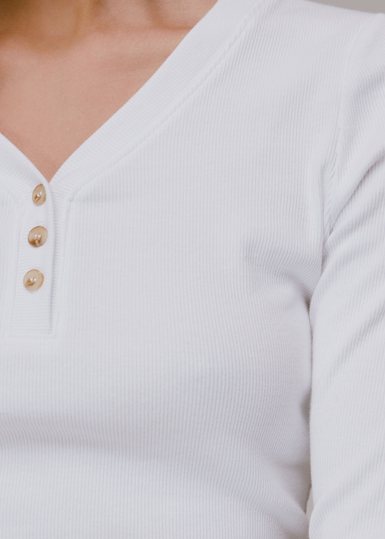 Paiton Ribbed Button Front Top