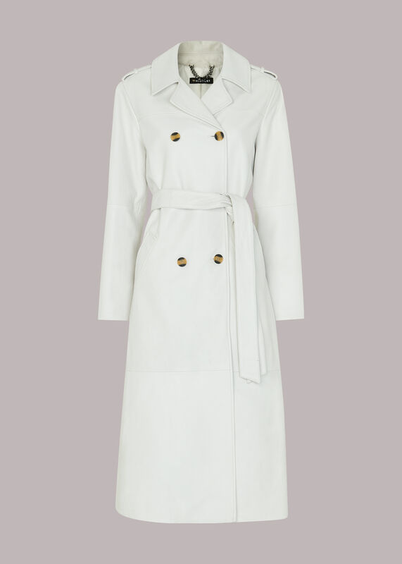 Gemma Leather Trench Coat