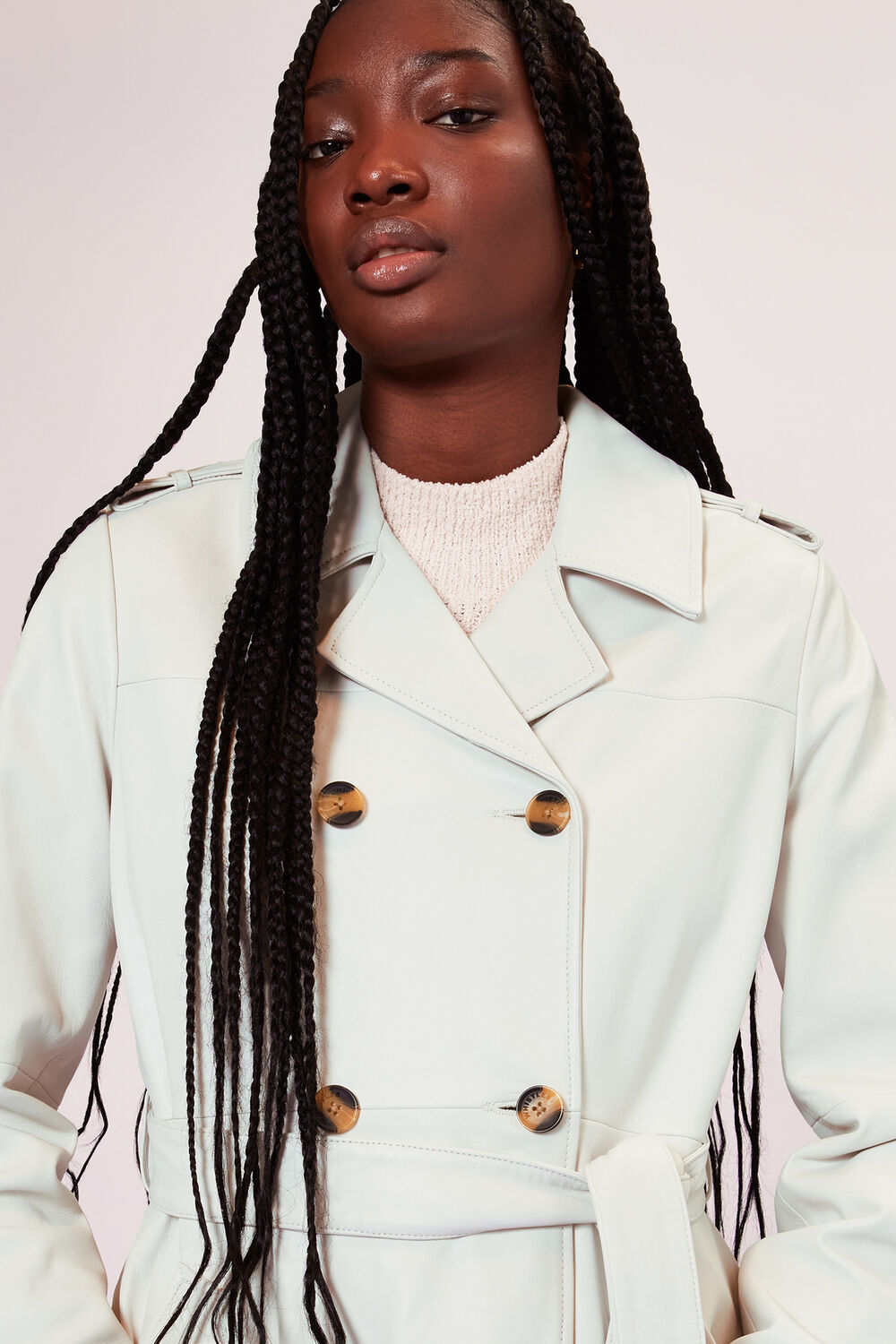 Gemma Leather Trench Coat