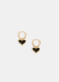 Enamel Heart Huggie Earring