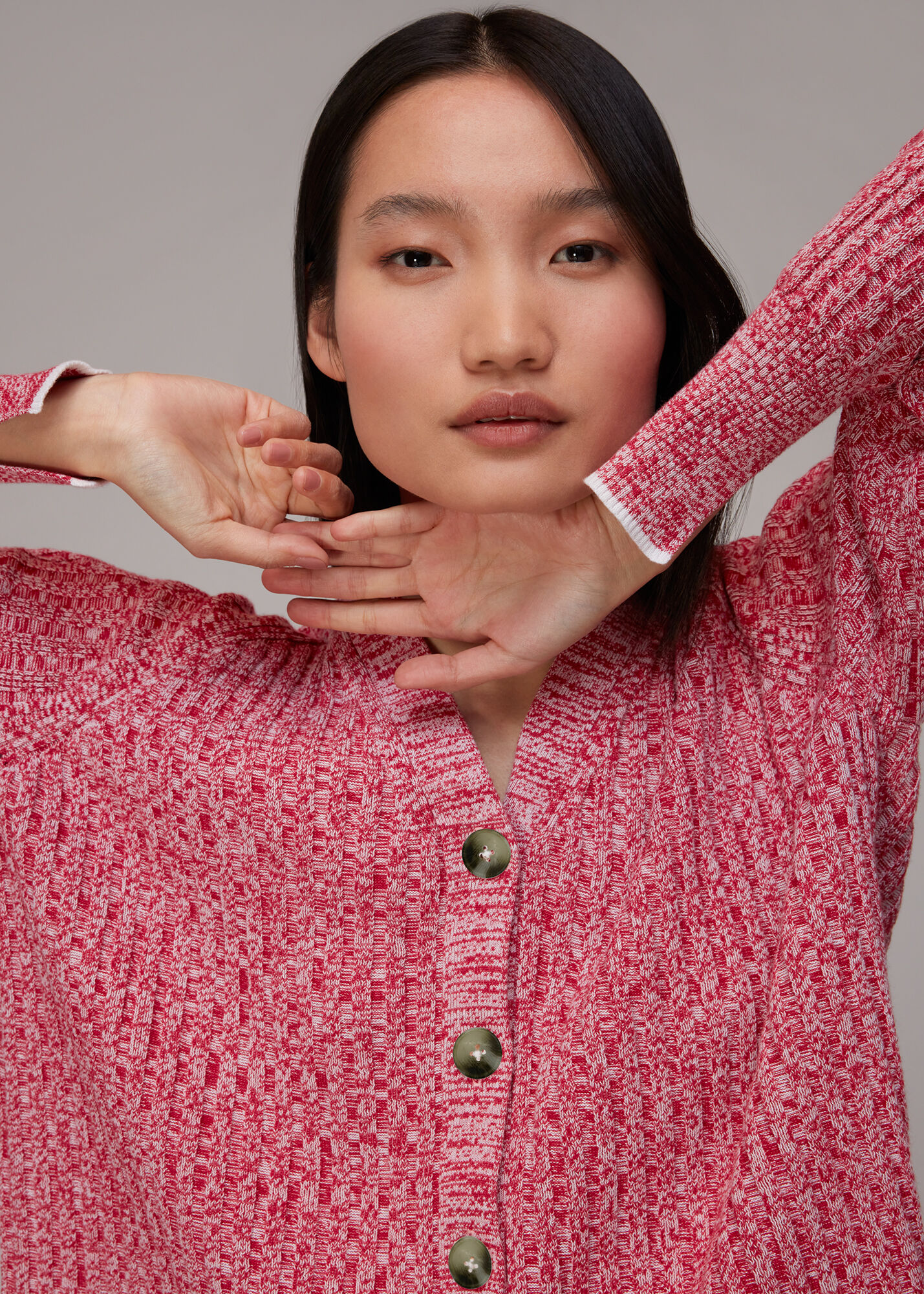 Red/Multi Wynn Flecked Cardigan WHISTLES