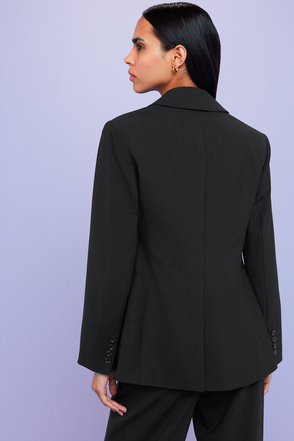 Black Sian Wool Blend Blazer