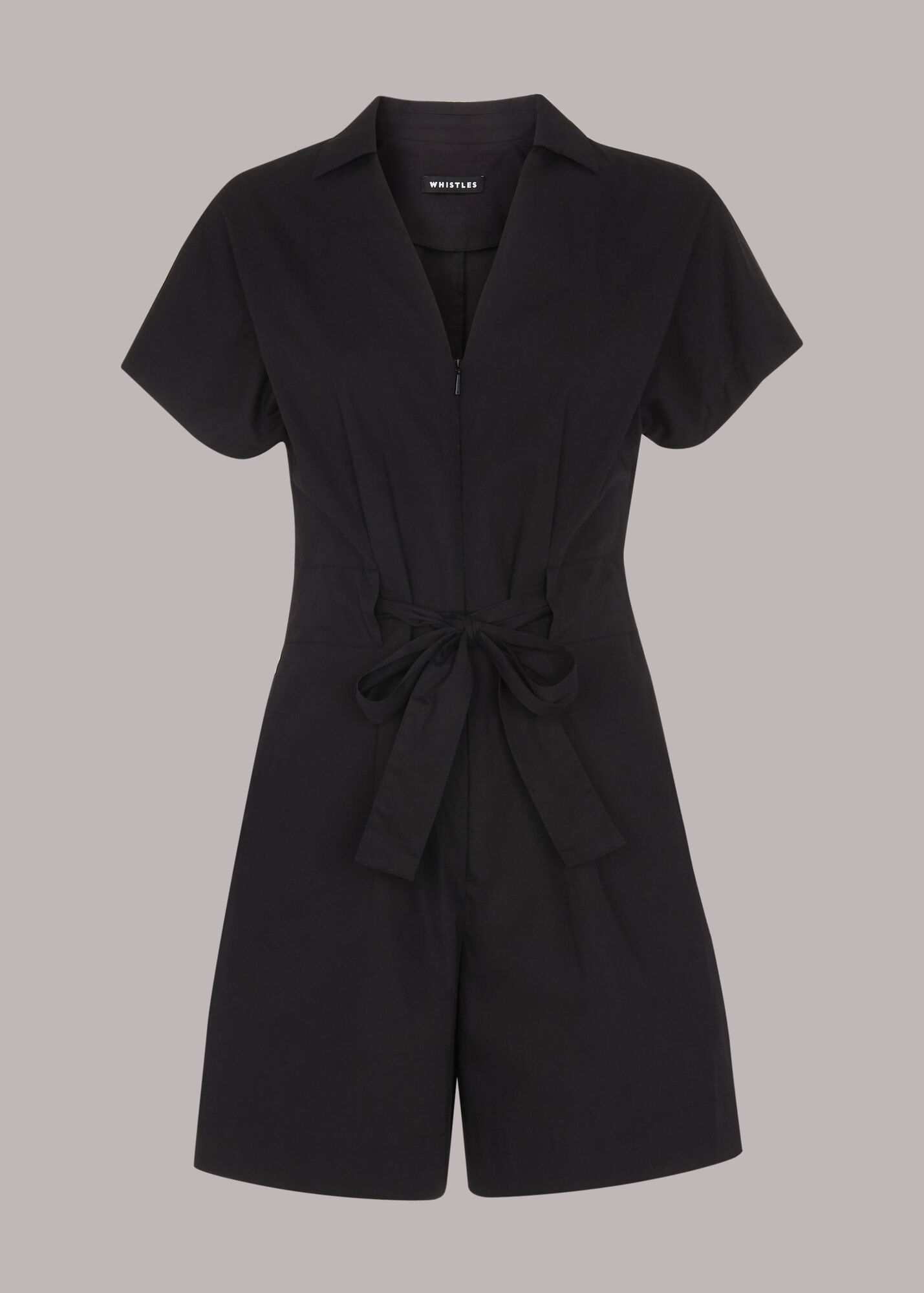 Black Tie Waist Playsuit WHISTLES