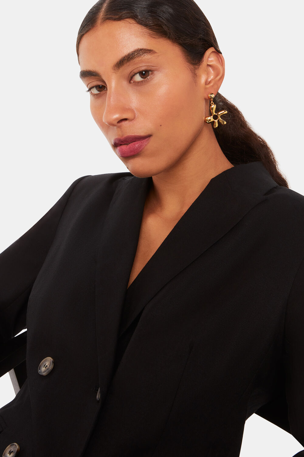 Abstract Stud Drop Earring