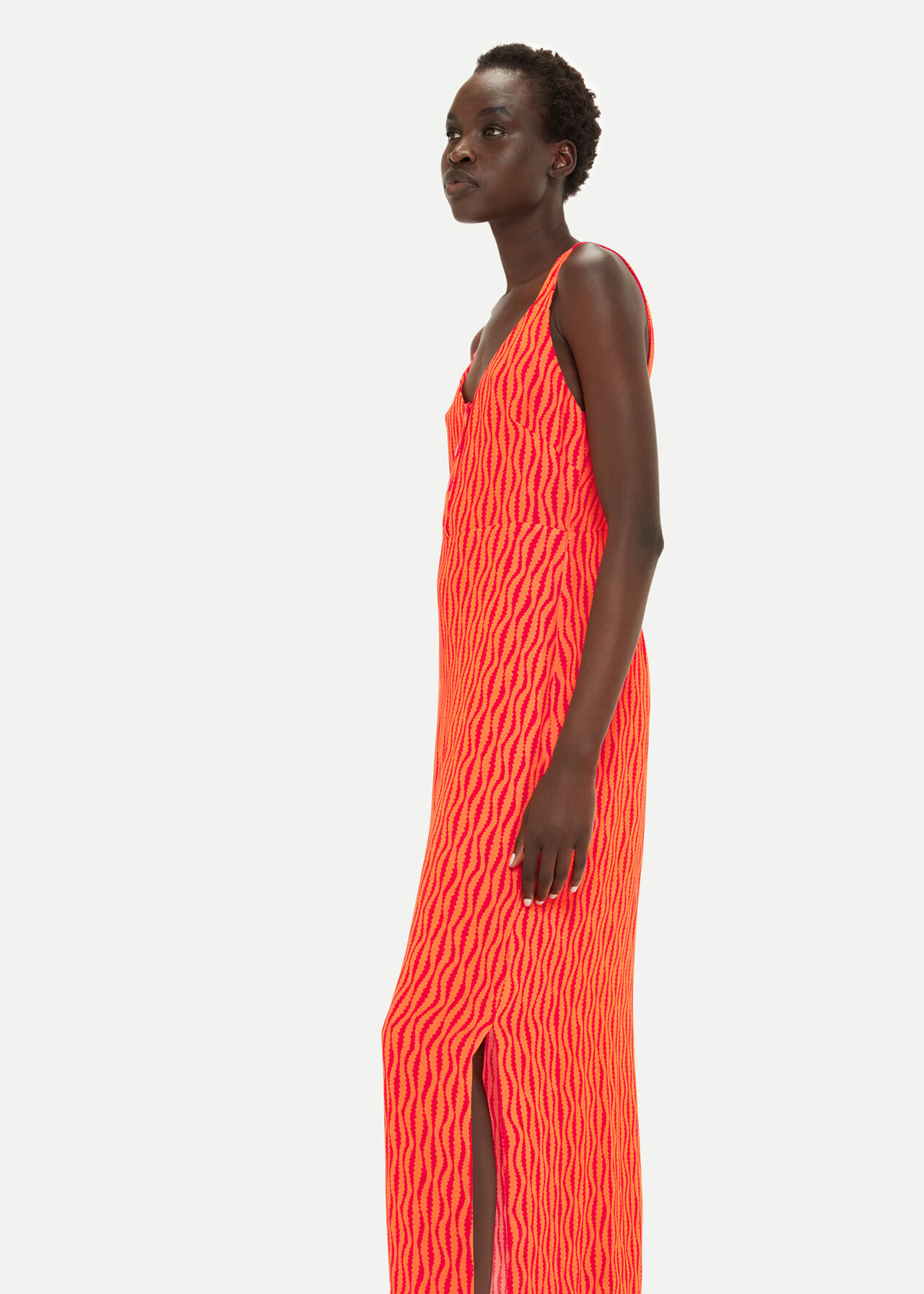 Red/Multi Andie Optical Rope Print Dress | WHISTLES | Whistles US