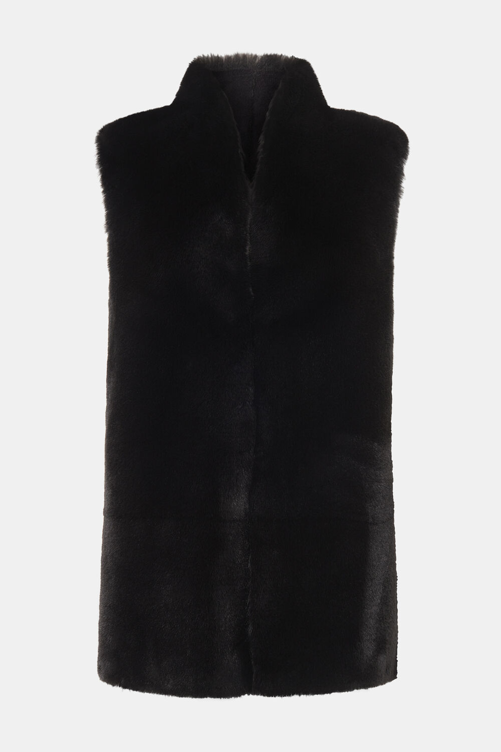 Black Faux Fur Gilet