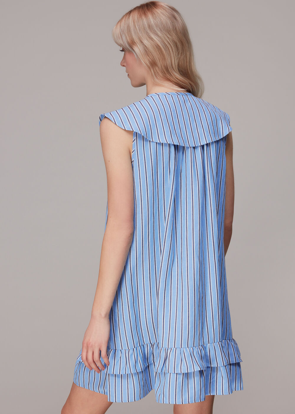 Stripe Collar Trapeze Dress