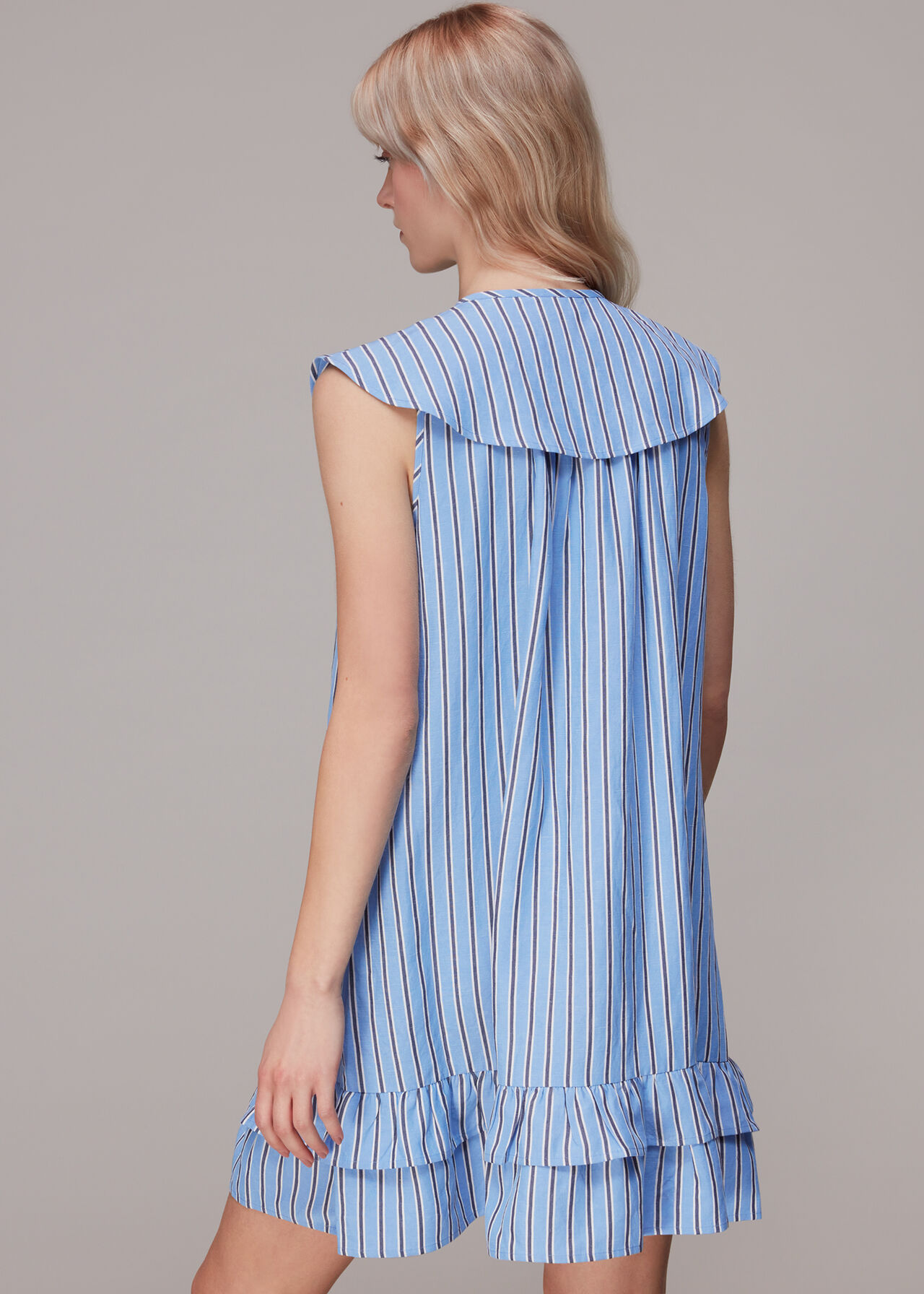 Stripe Collar Trapeze Dress