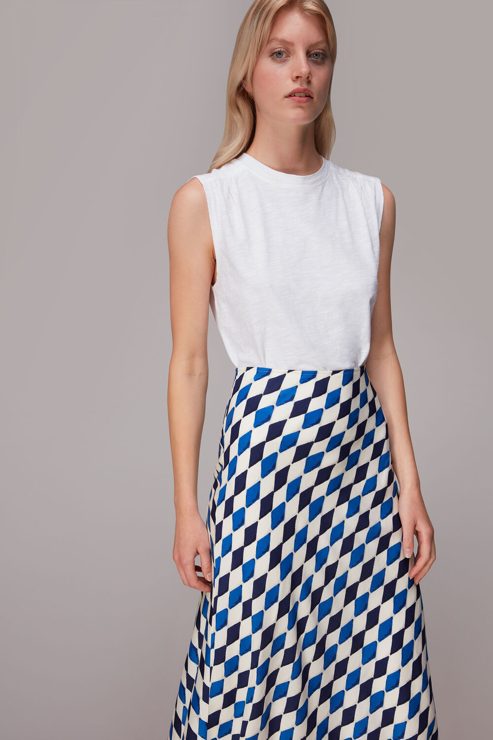 Pinched Diamond Bias Cut Skirt