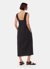 Ruffle Strap Poplin Midi Dress