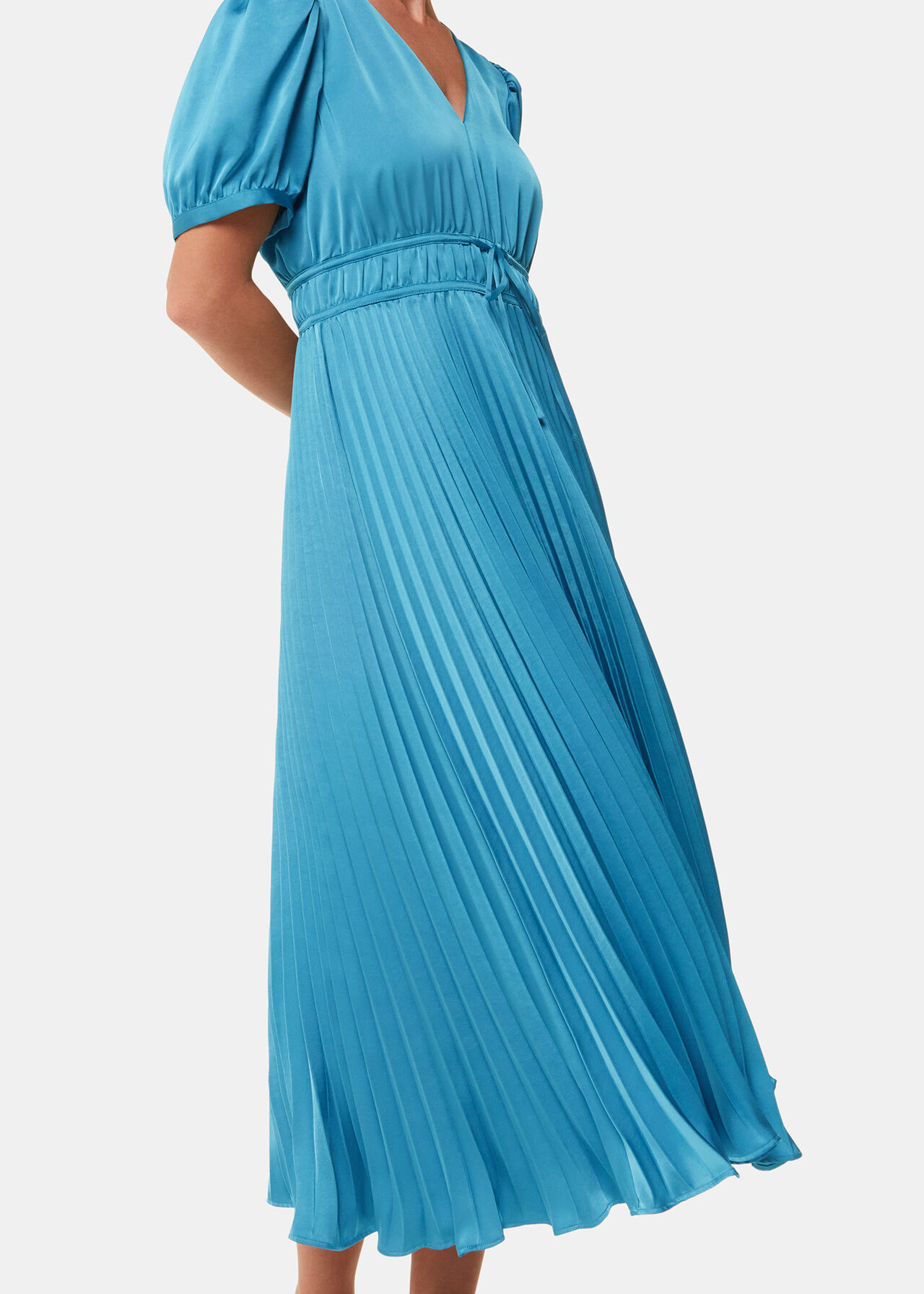 Delilah Satin Pleat Dress