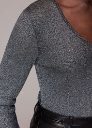 Long Sleeve Sparkle V Neck Top