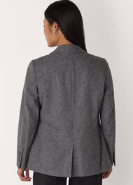 Petite Herringbone Wool Blend Blazer