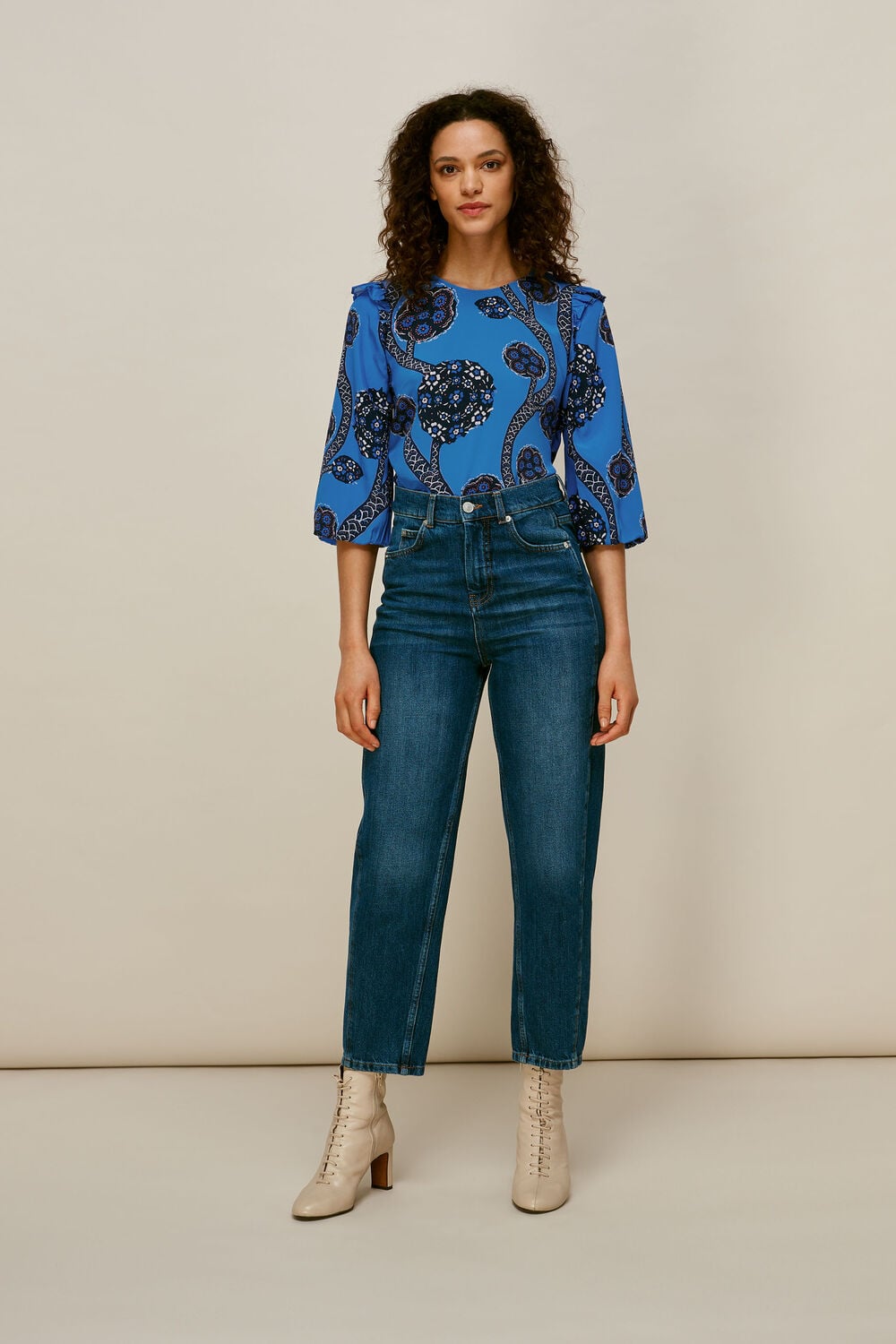 Trailing Seedpod Silk Top Blue/Multi