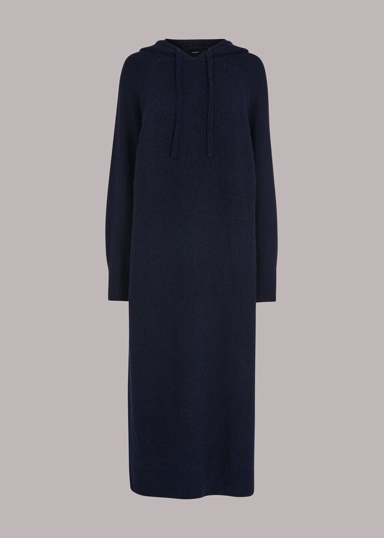 Navy Knitted Hoodie Dress WHISTLES