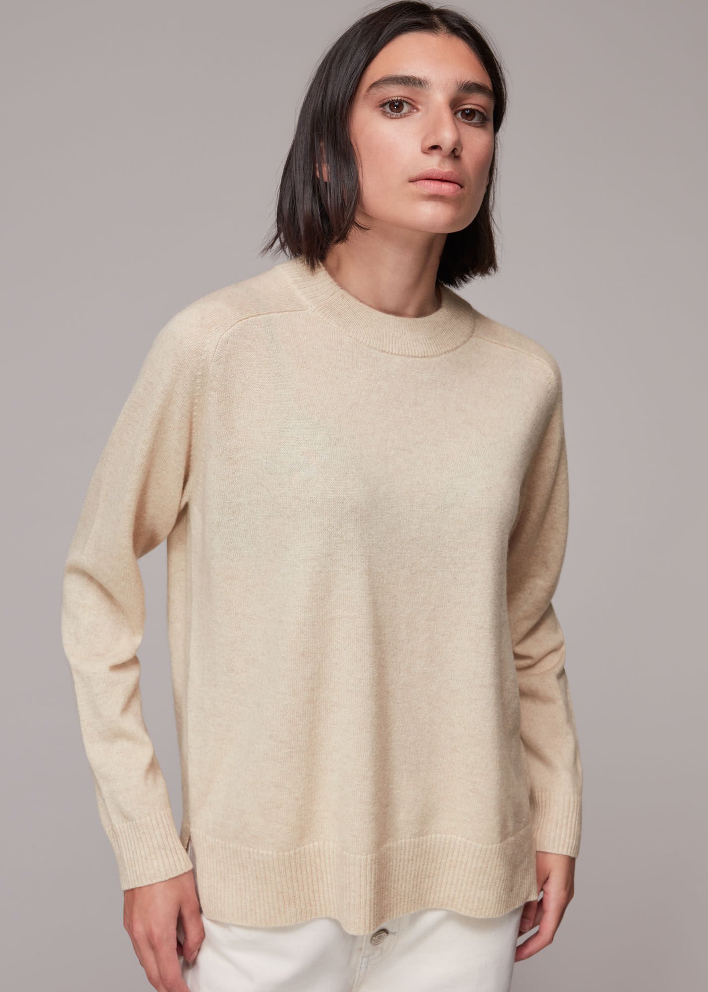 Beige cashmere jumper on sale