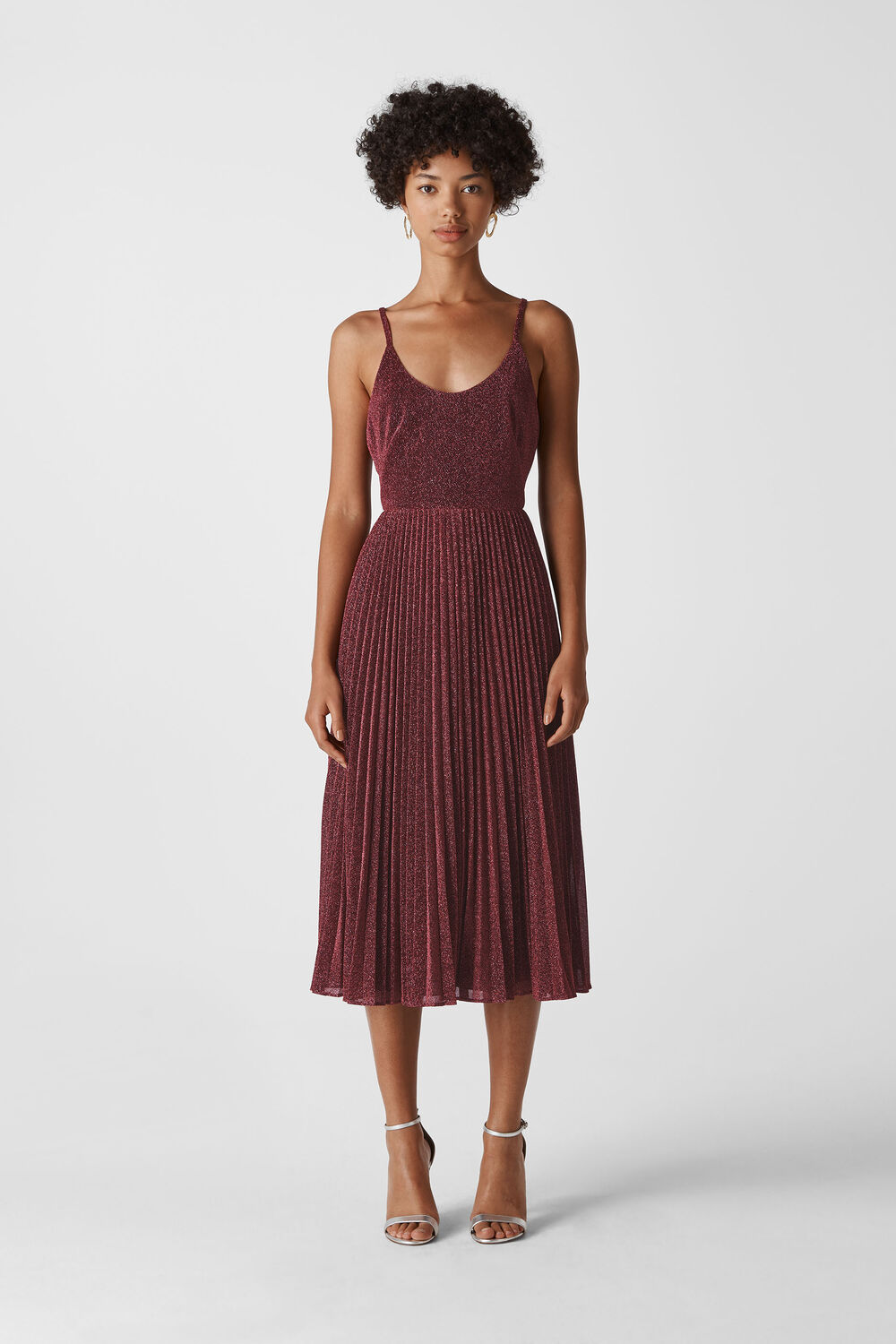 Regina Sparkle Pleated Dress Pink