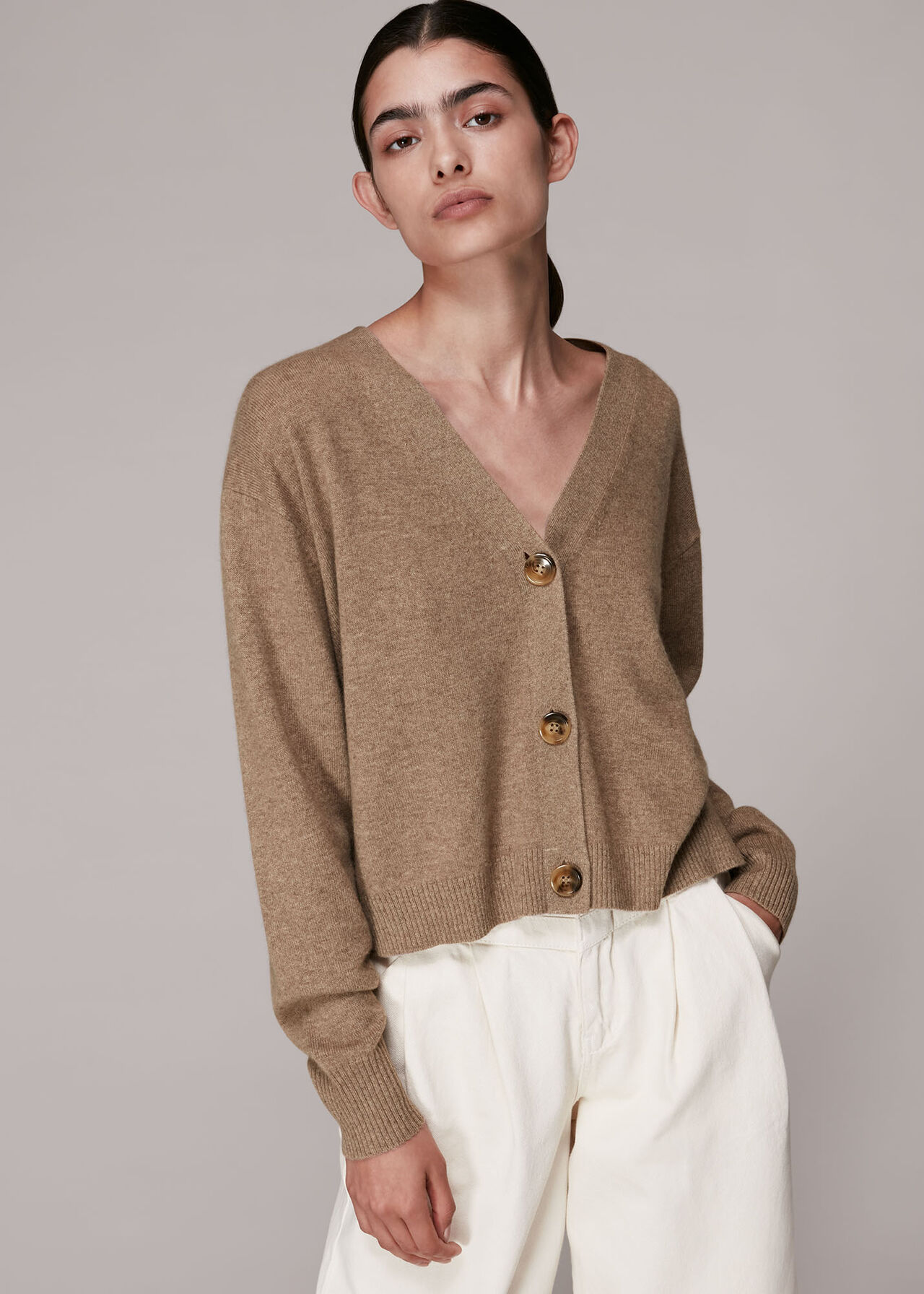 Oatmeal Cashmere Cardigan, WHISTLES