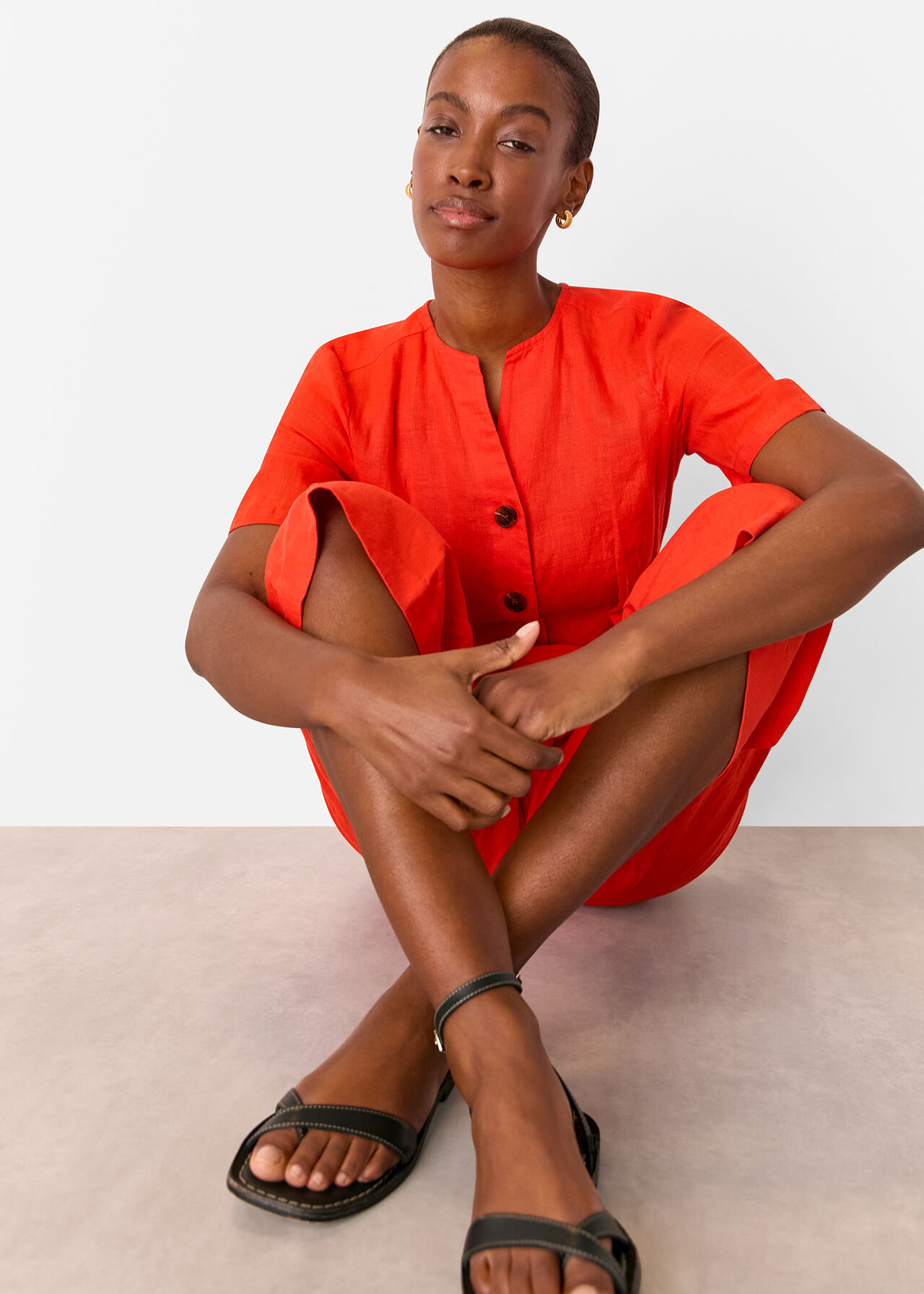 Fiona Linen Button Jumpsuit