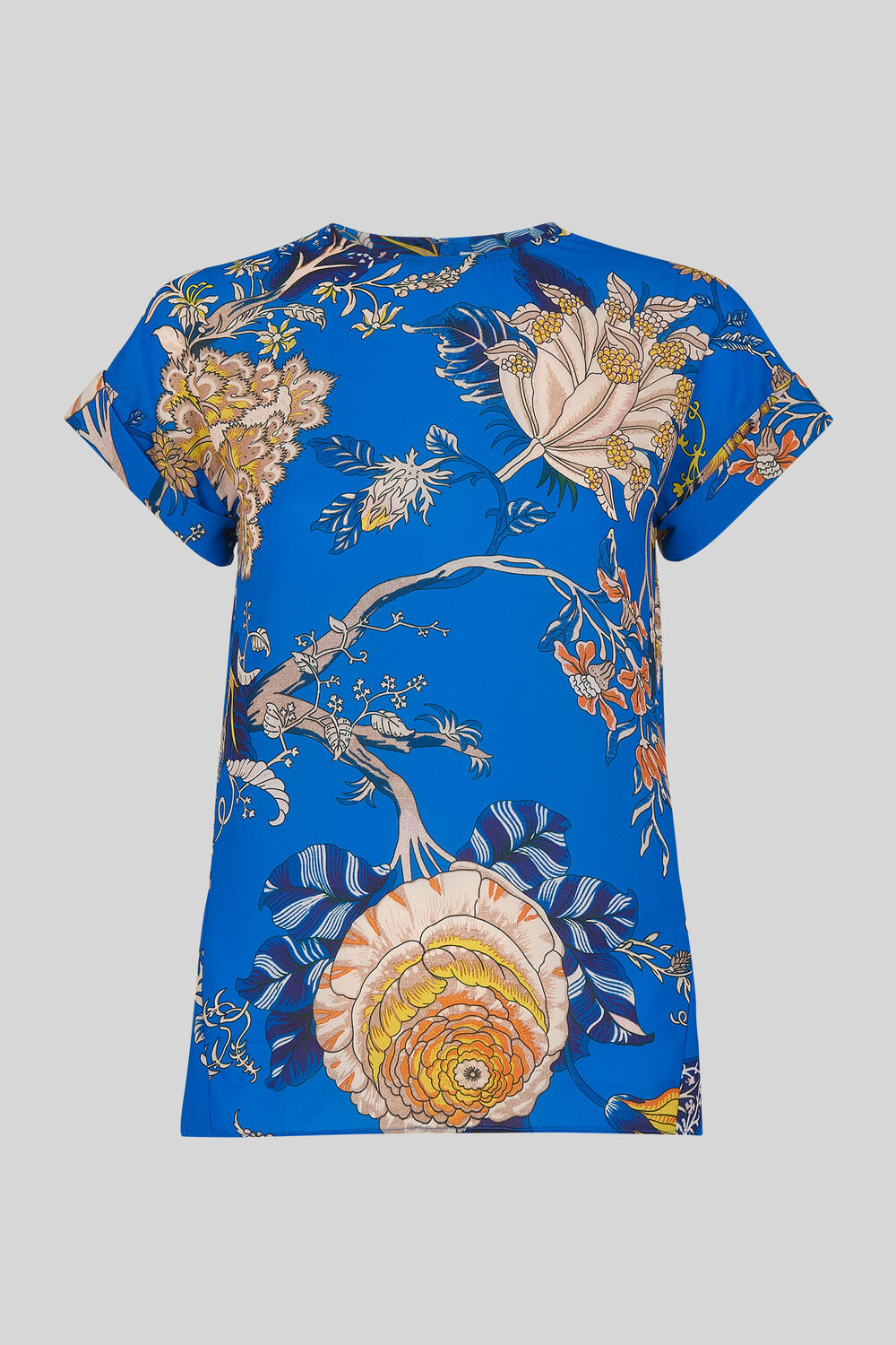 Exotic Floral Shell Top Blue/Multi