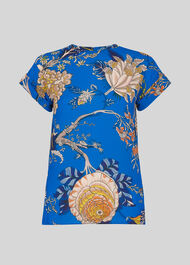 Exotic Floral Shell Top Blue/Multi