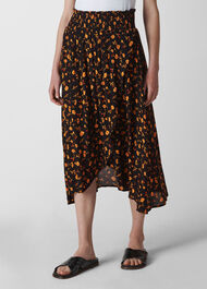 Aster Floral Wrap Skirt Black/Multi