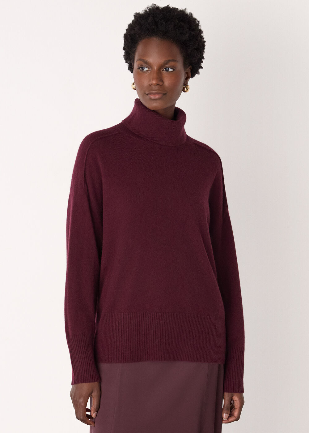 Cashmere Seam Roll Neck Knit