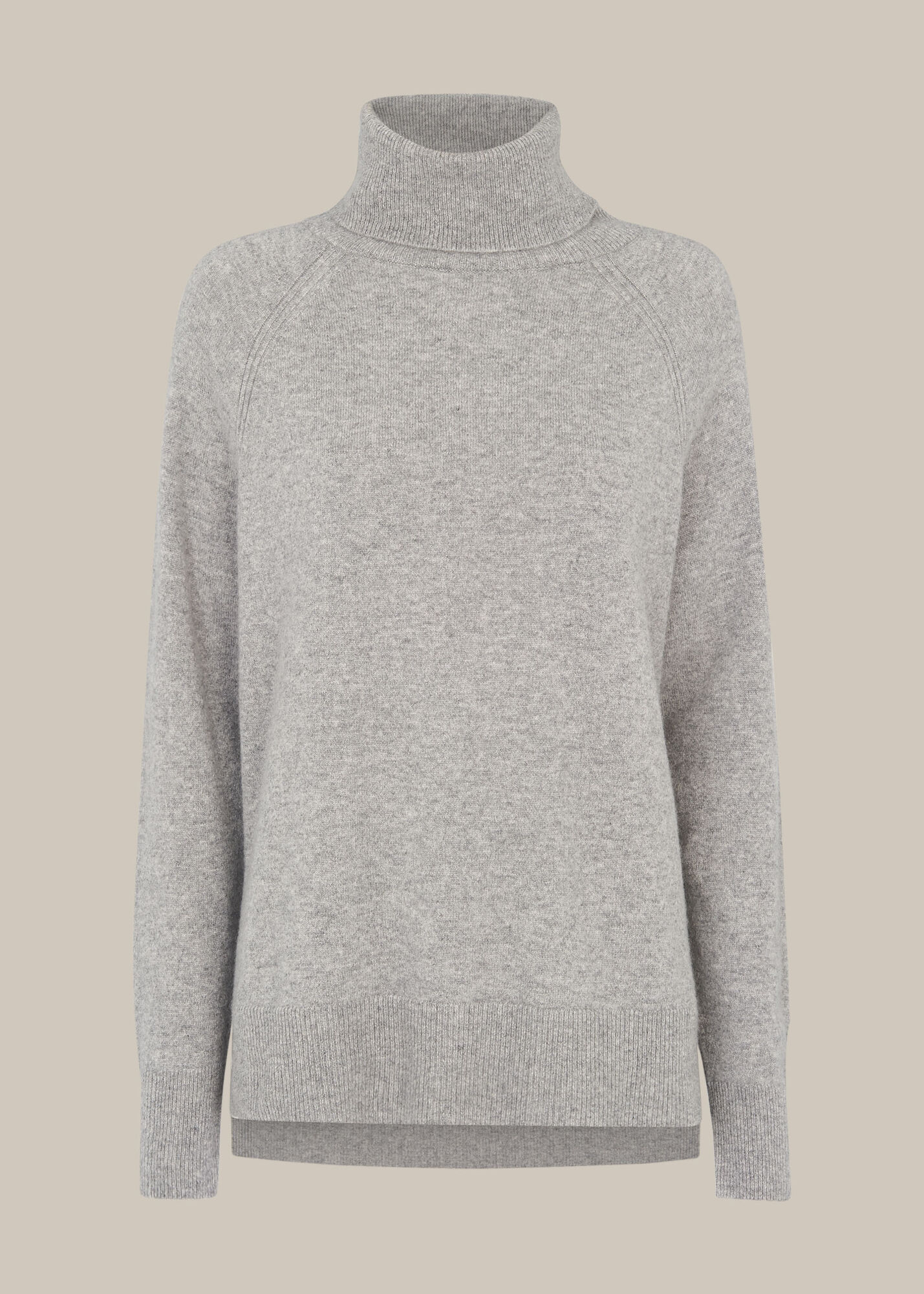 Grey Cashmere Roll Neck Knit | WHISTLES