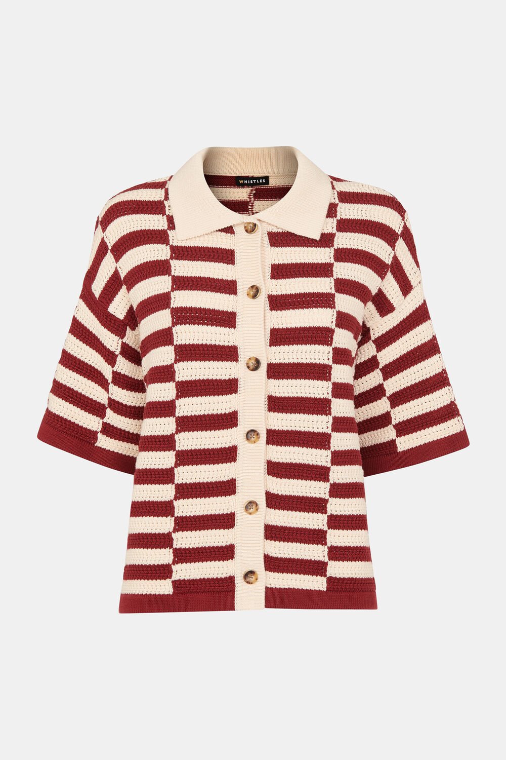 Crochet Stepped Stripe Shirt