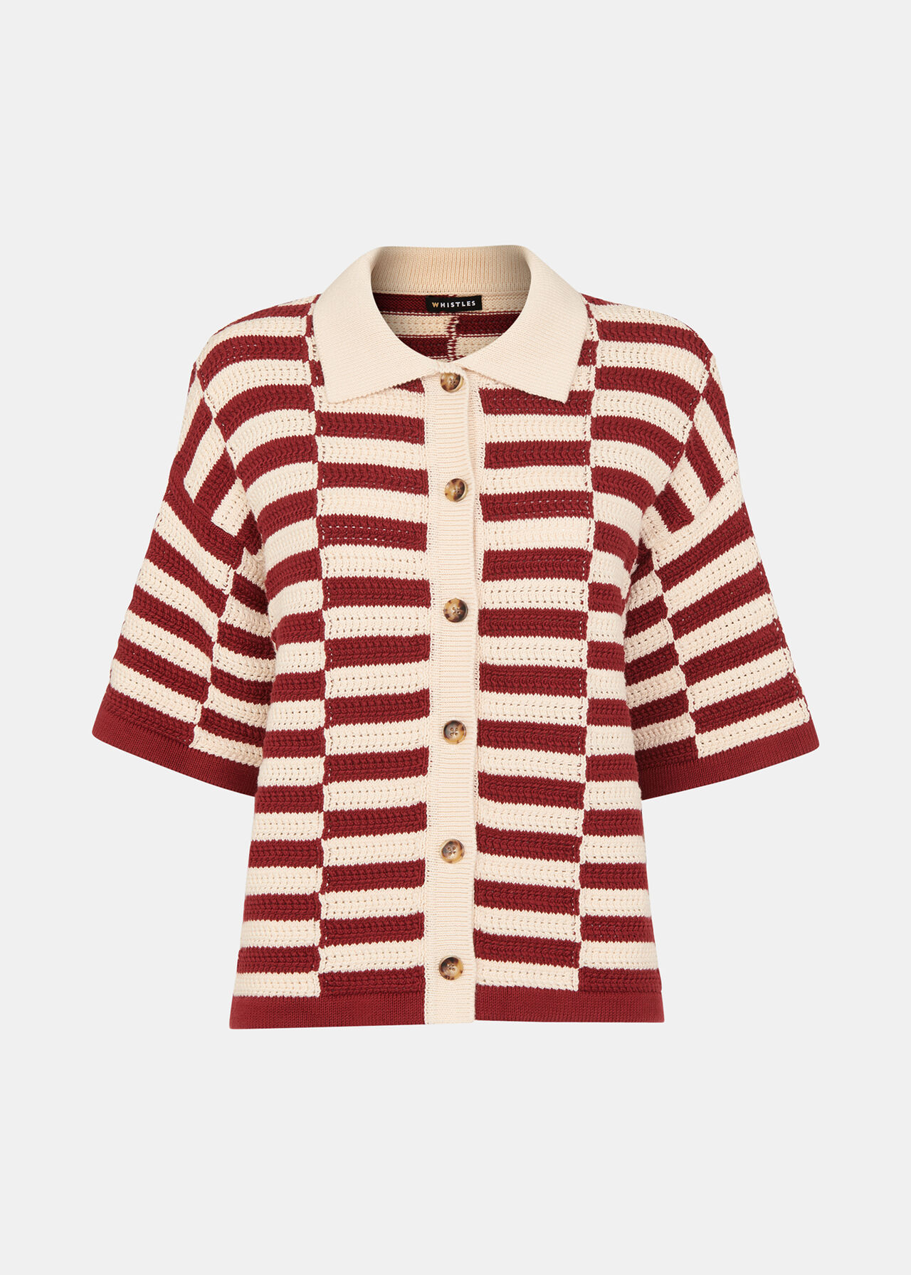 Crochet Stepped Stripe Shirt