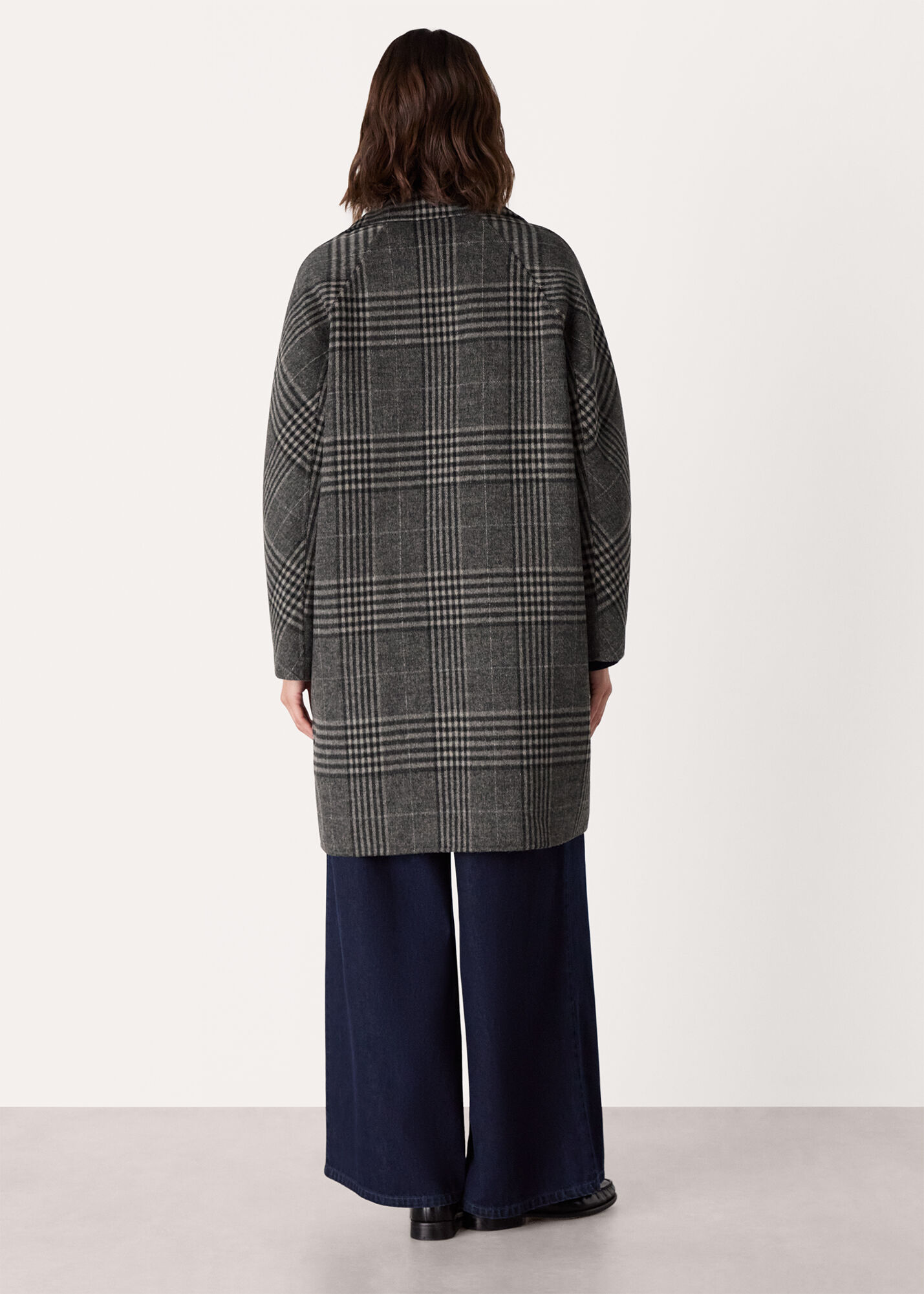 Grey/Multi Cassie Double Face Coat | WHISTLES | Whistles US |