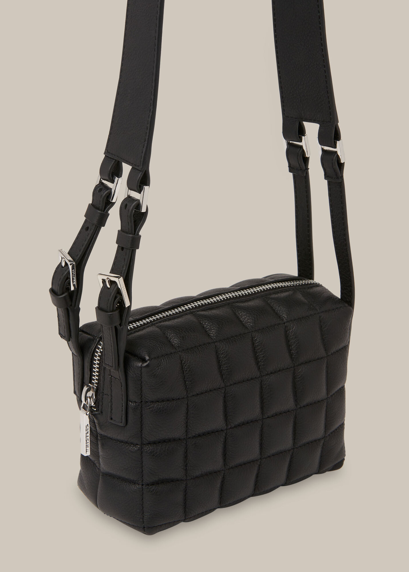 Black Elias Quilted Crossbody Bag WHISTLES Whistles UK