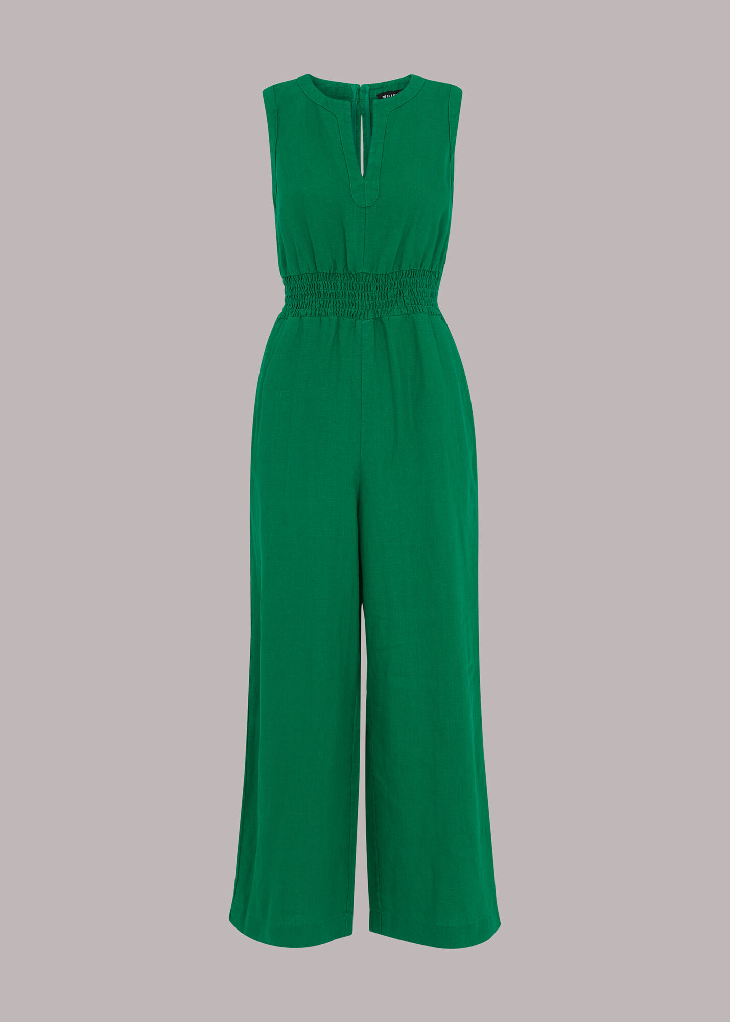 Green Melanie Linen Jumpsuit WHISTLES Whistles