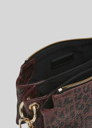 Hatton Leopard Chain Bag Burgundy