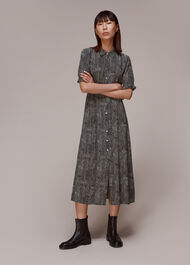 Peri Spotted Check Shirt Dress