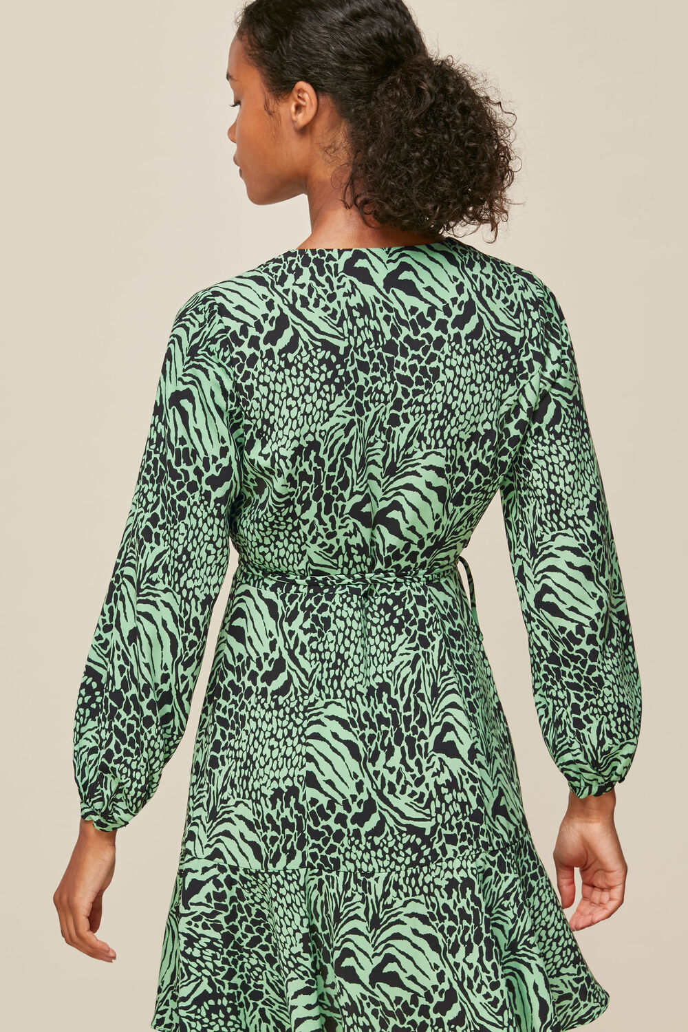 Multicolour Zebra Print Wrap Dress