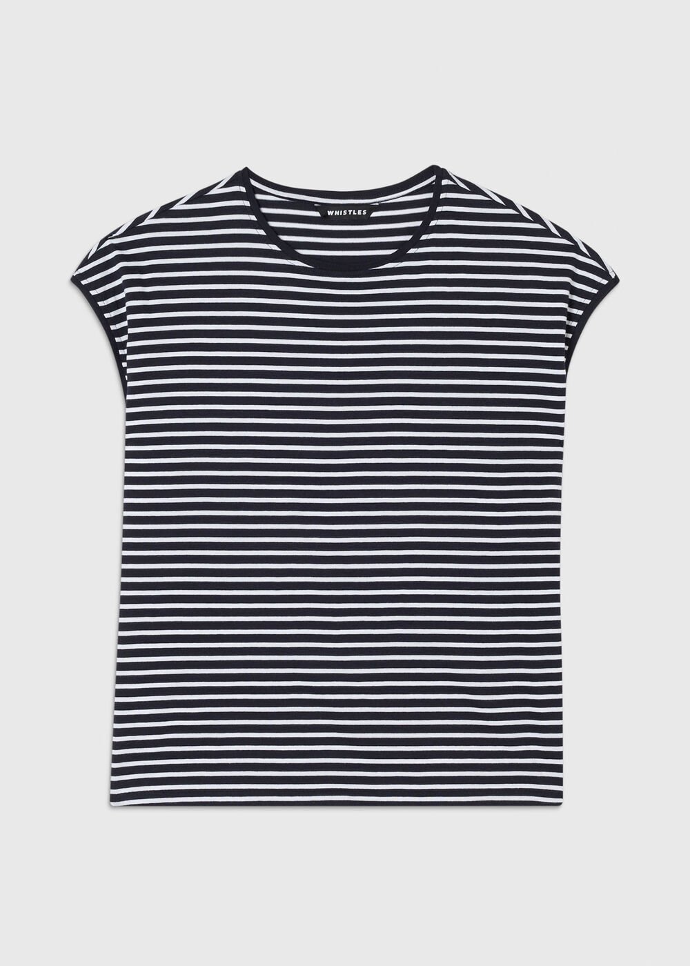 Stripe Cap Sleeve Tee