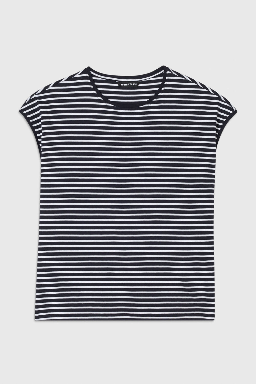 Stripe Cap Sleeve Tee