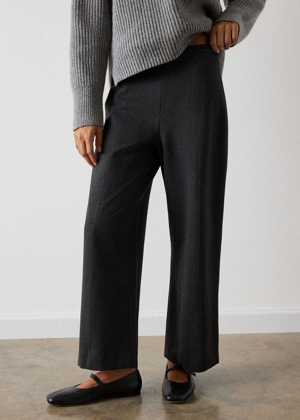 Grey Marl Camilla Wide Leg Trouser