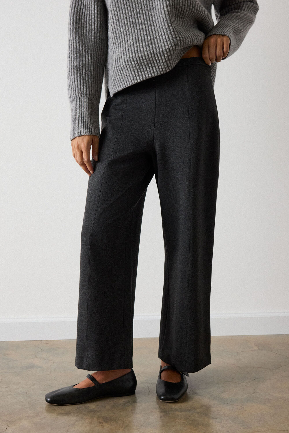 Grey Marl Camilla Wide Leg Pants&nbsp;
