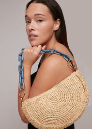 Sonny Straw Half Moon Bag