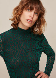 Flocked Animal Mesh Top