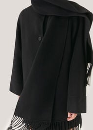Double Face Wool Fringe Coat