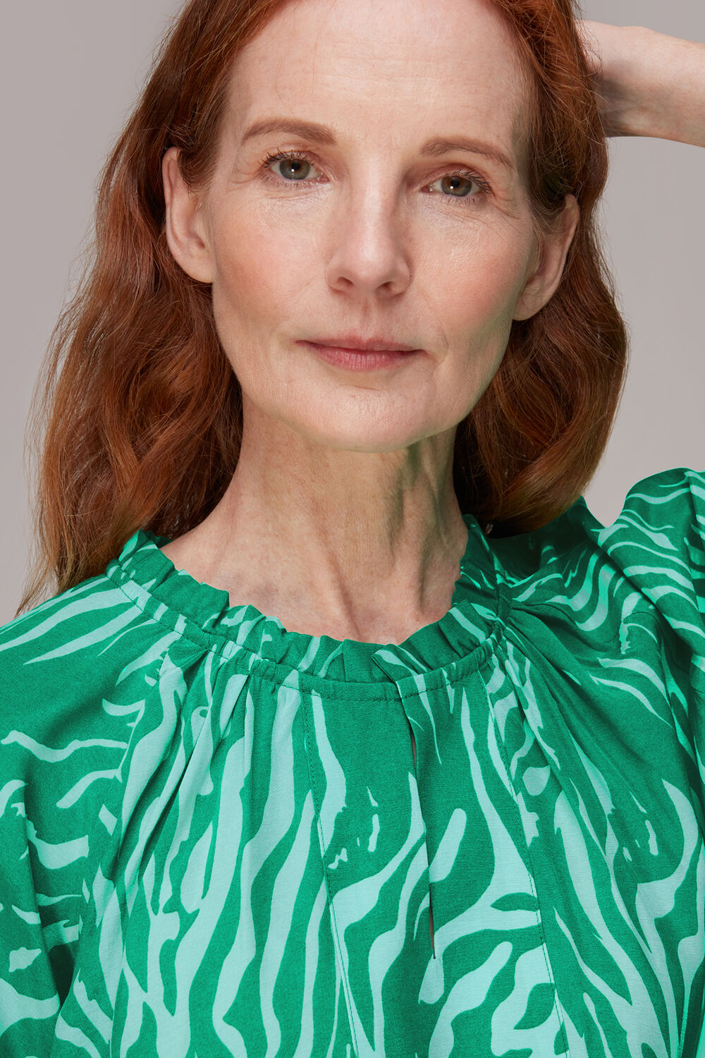 Green Tiger Print Blouse