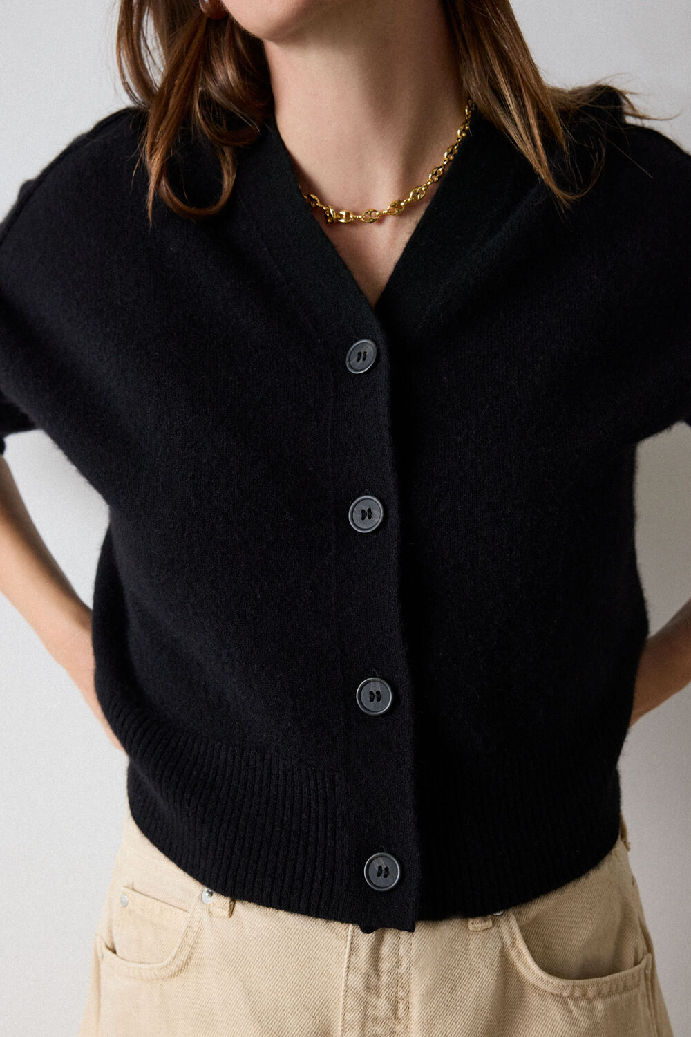 Cashmere Button Cardigan