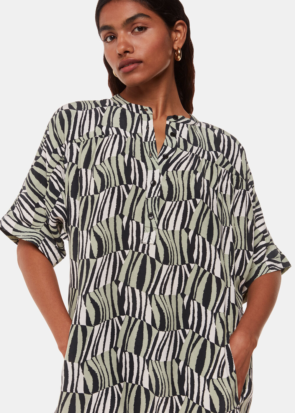 Petite Checkerboard Tiger Print Dress